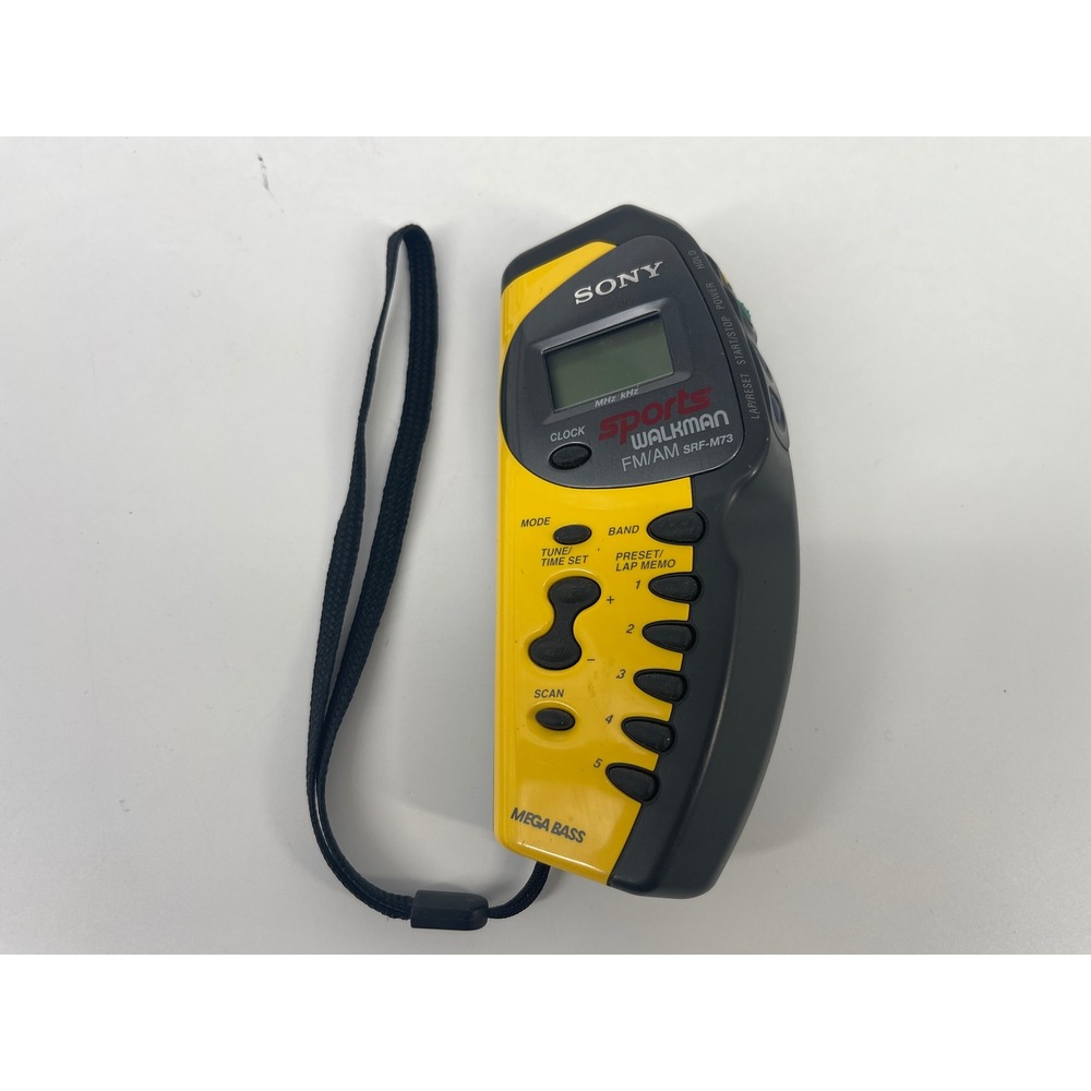 Sony Sports Walkman SRF-M73 FM/AM Digital Radio Yellow Mega Bass Vintage Radio